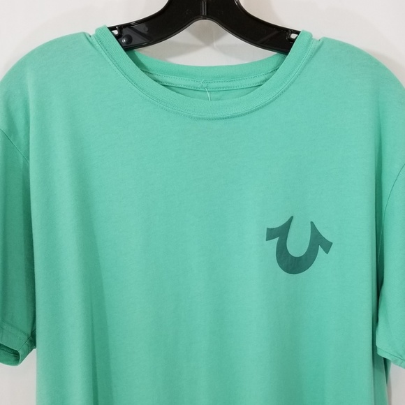 True Religion Mens T-Shirt Green Graphic Tee New - Picture 7 of 8